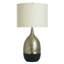 Galas Gold Table Lamp - Polyresin Body with Brushed Brass Accent - Cream Shade