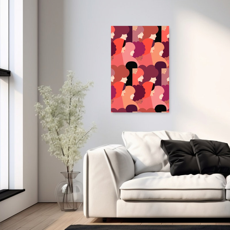 Colorful Women Profiles Abstract Colorful Modern Wall Art Print, 91.44cm H x 60.96cm W