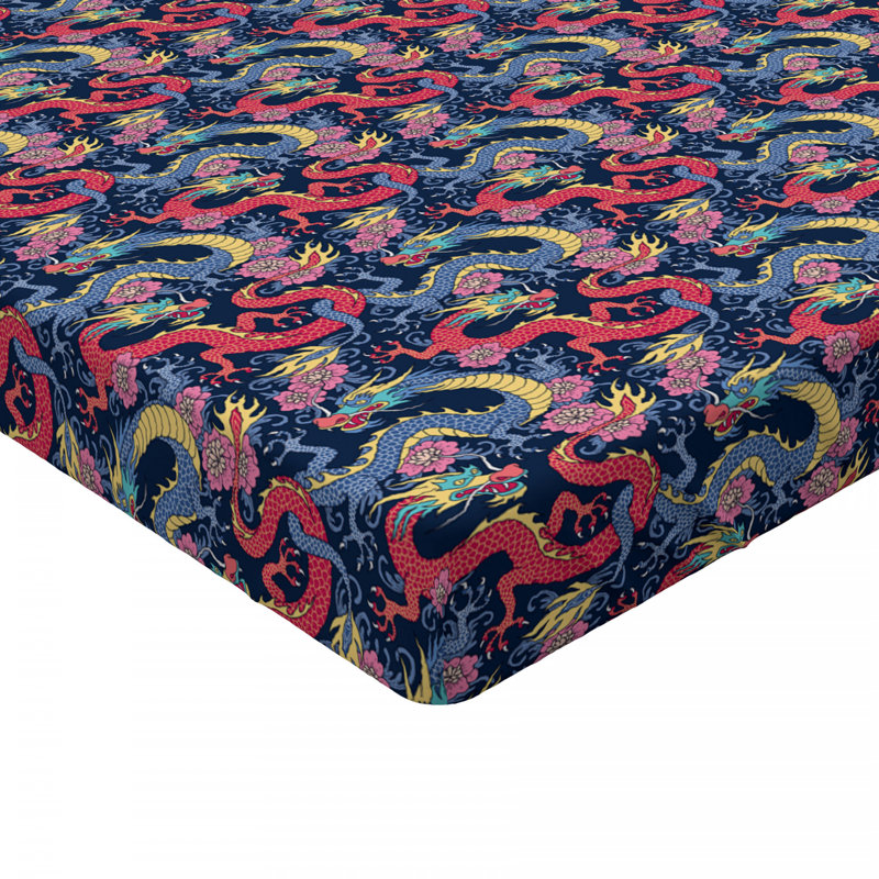 Dragon Microfiber Patterned Fitted Sheet, Full Fitted Sheet