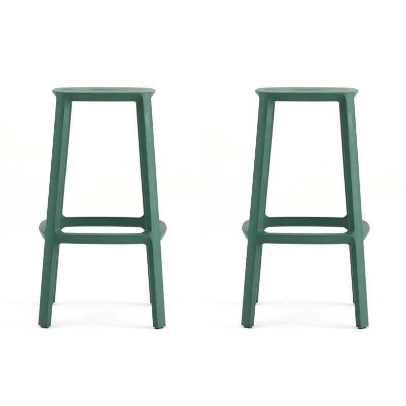 Cadrea Bar & Counter Stool, Bar Stool (30" Seat Height), Dark Green