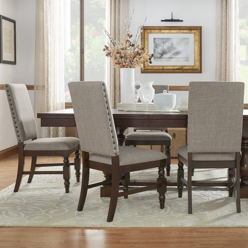 Donnellson 6 - Person Extendable Trestle Dining Set, Gray Linen