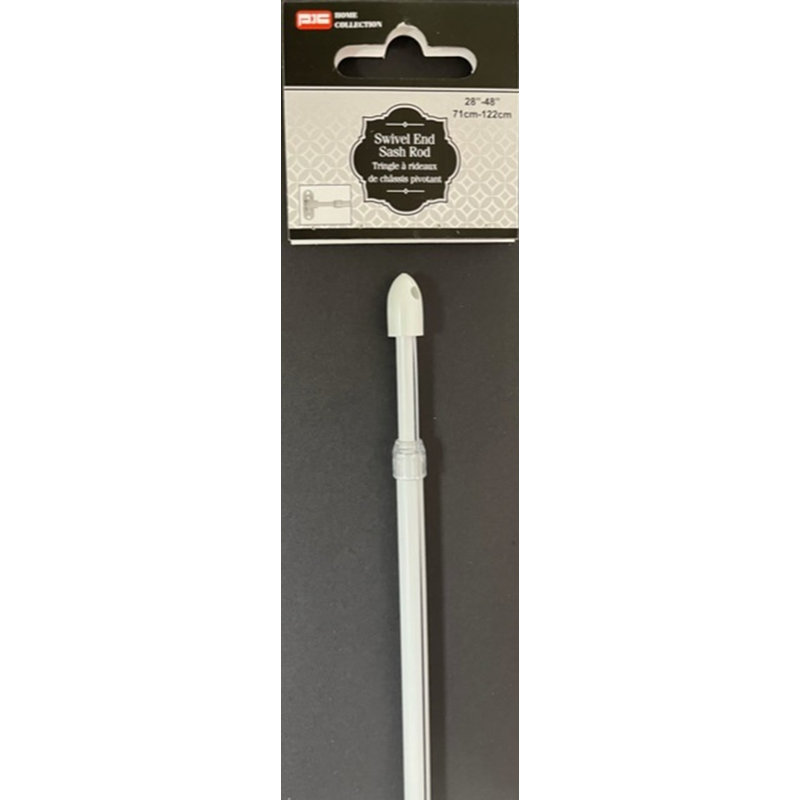 (28-48 ") Tige de ceinture avec support en métal - blanc, 28-48", Support en métal - blanc