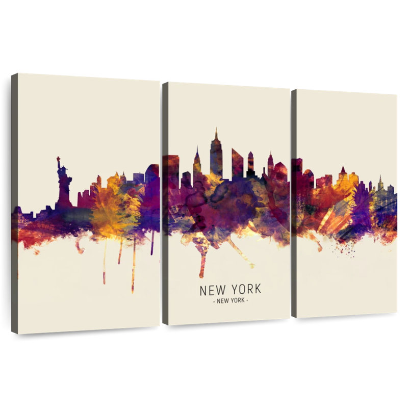 Skyline de Sireci, New York, H 24 po x l 38 po