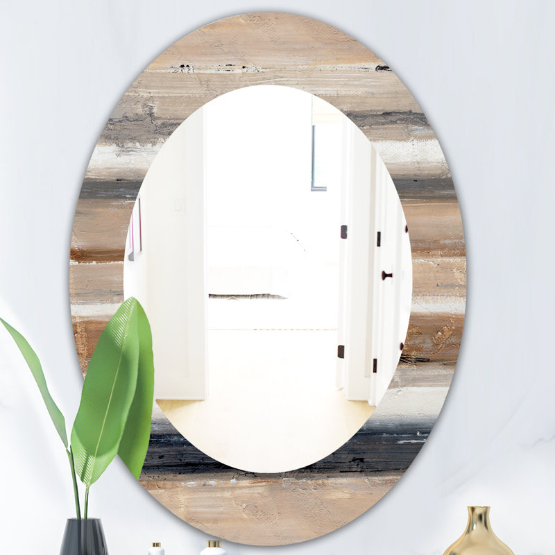 Miroir mural Mid-Century géométrique Natural Balance III, H 31,5 po x l 23,7 po