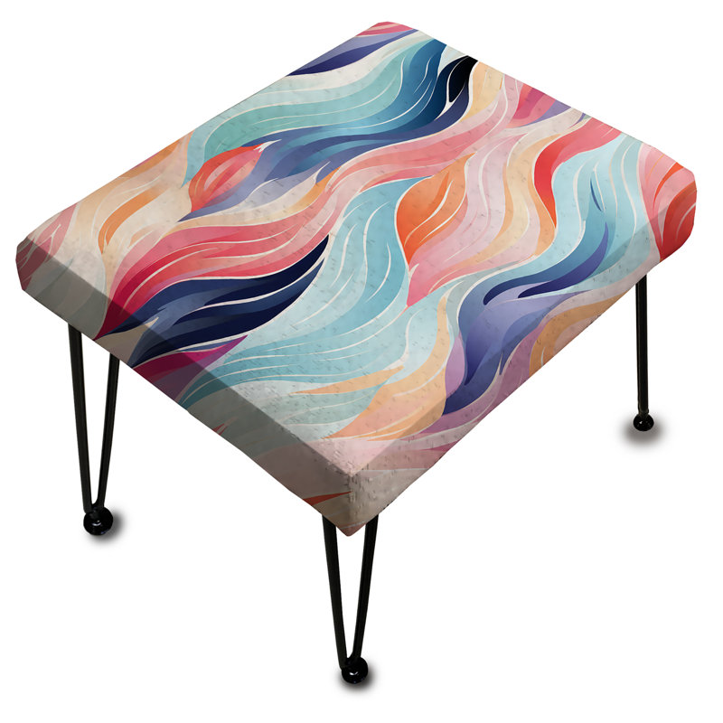 Ikat marocain coloré tourbillon délice - Repose-pieds rectangulaire abstrait