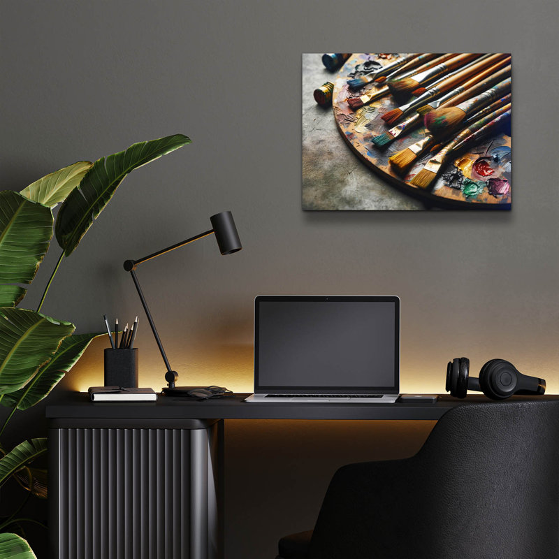  «Brushes Palette» par Andreas Magnusson, art mural en verre acrylique, 24 po x 16 po, H 12 po x l 16 po x P 0,13 po