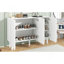 Armoire à chaussures minimaliste de style crème avec 5 pieds en bois massif, armoire buffet avec tablettes réglables, grande armoire de rangement avec portes ondulées pour le salon, blanc