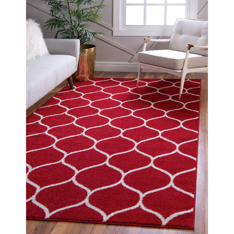 Tapis contemporain Tellaro couleur bois de rose, Rectangle 8 pi x 11 pi