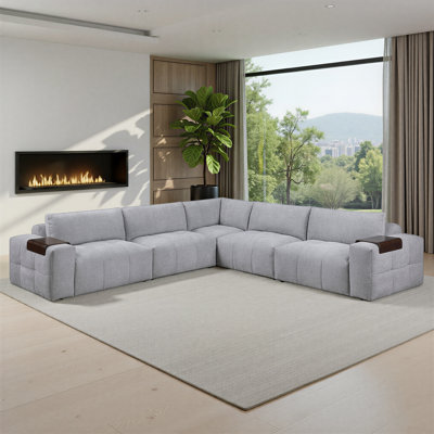 Canapé modulaire moderne et contemporain 5 pièces de 143 po Louise