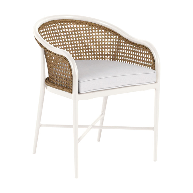 Havana Arm Chair, Welt, Perigold Replay Linen, Chalk/Natural Cane