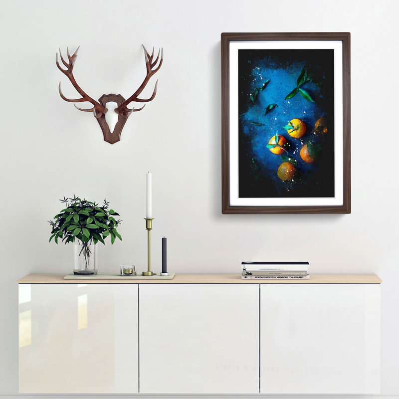 Fresh Oranges - Picture Frame Graphic Art Print, Walnut Framed, 87cm H x 62cm W x 2cm D