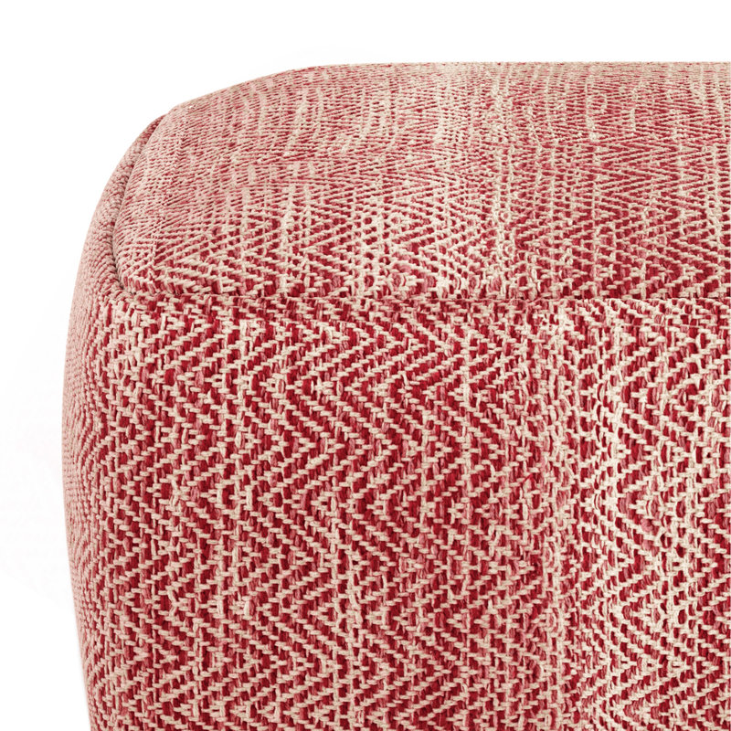 Nate - Pouf carré - Mélange marron à motifs