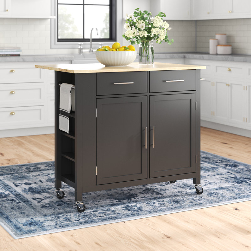 Allura Kitchen Island, Black