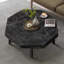 Table basse en bois octogonale rétro avec patchwork artisanal 30 pouces-1999985334