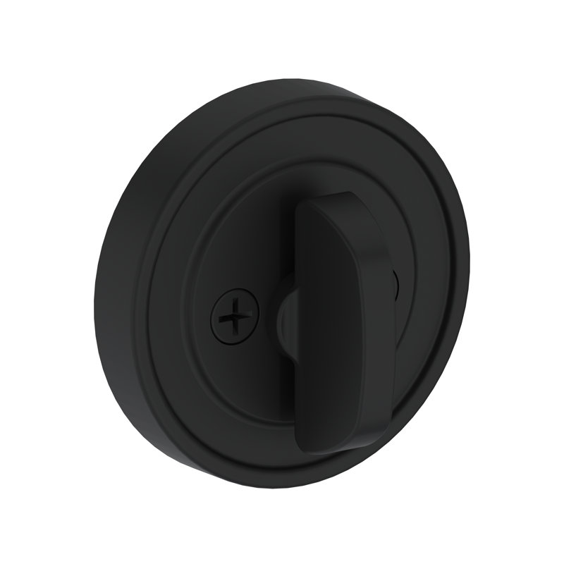 Recessed Round Deadbolt Single Cylinder Deadbolt in Matte Black, Matte Black
