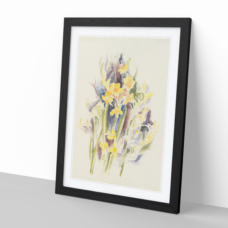 Small Daffodils by Charles Demuth - Framed Print, Black Framed, 36cm H x 27cm W x 2cm D