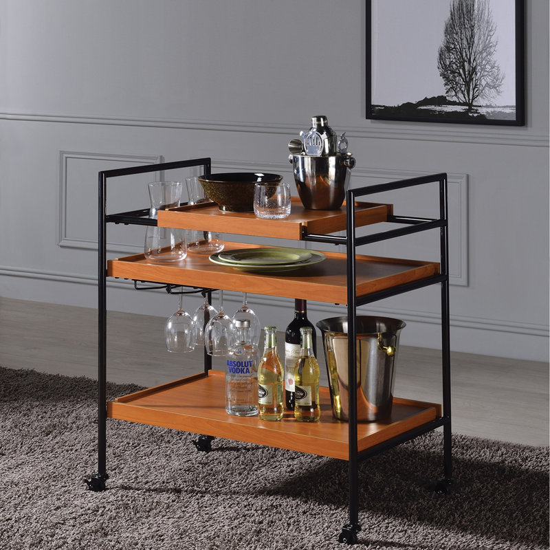 Serving Cart with Stemware Rack