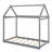 Twin Size Gray Wooden House Bed-2119543380