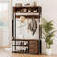 Gerzik Wood 6-in-1 Hall Tree with Bench, Entryway Coat Rack with 7 Hooks, Shoe Storage, 3 Drawers, and Top Shelf, Modern Farmhouse Entryway Organizer for Hallway or Mudroom-1603613113