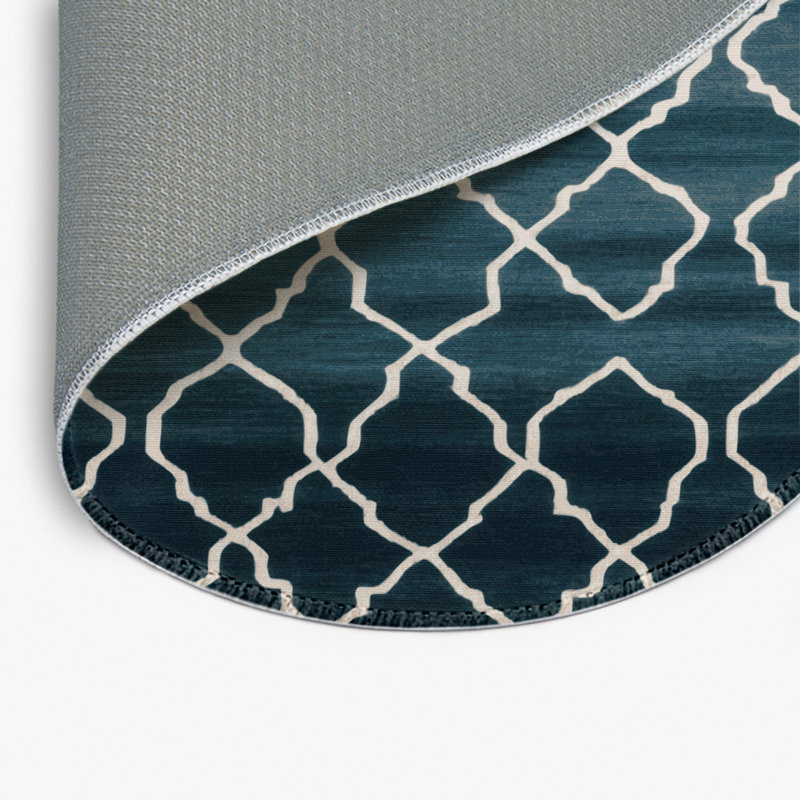 Tapis gris intérieur et extérieur Trellis, Rond 5 pi