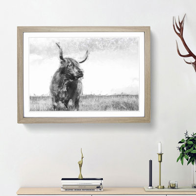 Highland Cow in Abstract - Framed Print