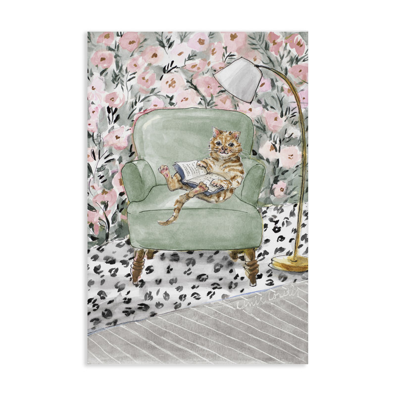 Toile de lecture Cozy Cat, design par Lanie Loreth, H 24 po x l 16 po