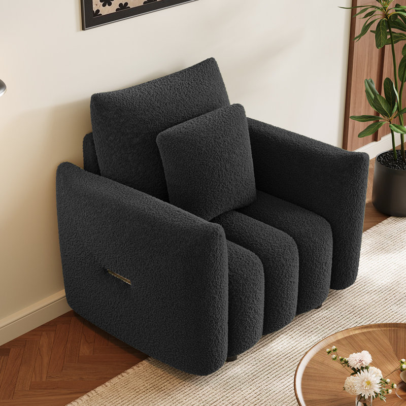 Fauteuil d'appoint rembourré 38 po, Noir