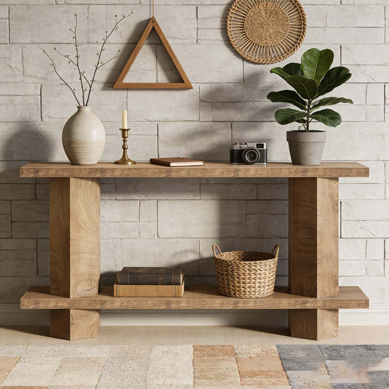 2-Tier Hallway Sofa Table Behind Couch