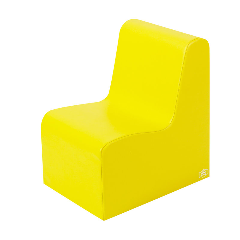 Primary Kids 12'' Foam Chair Chair and Ottoman, Blue, 19.5" H x 18" W x 14" D