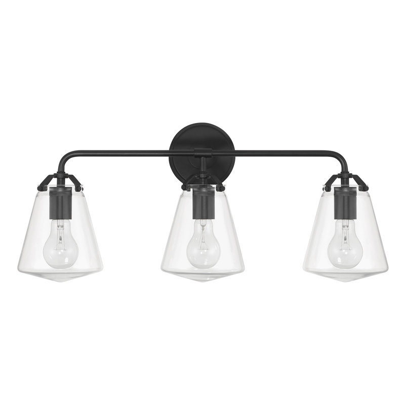 Ensemble de meuble-lavabo 3 lumières Burridge, Noir, noir, noir, noir
