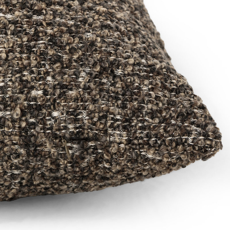 Callum Square Pillow Cover & Insert, Brown