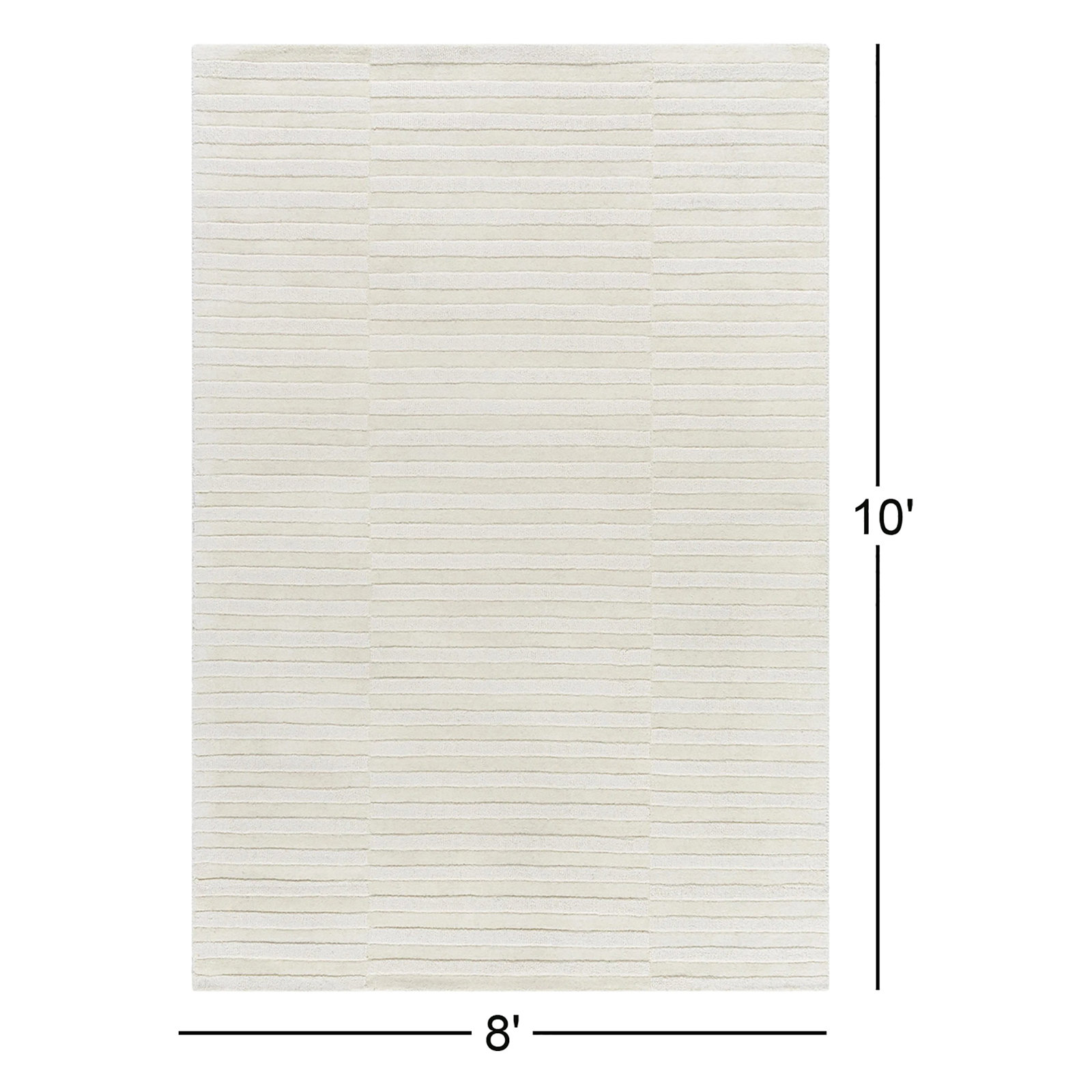 Thane Hand Loomed Wool Cream Rug, Rectangle 8' x 10'