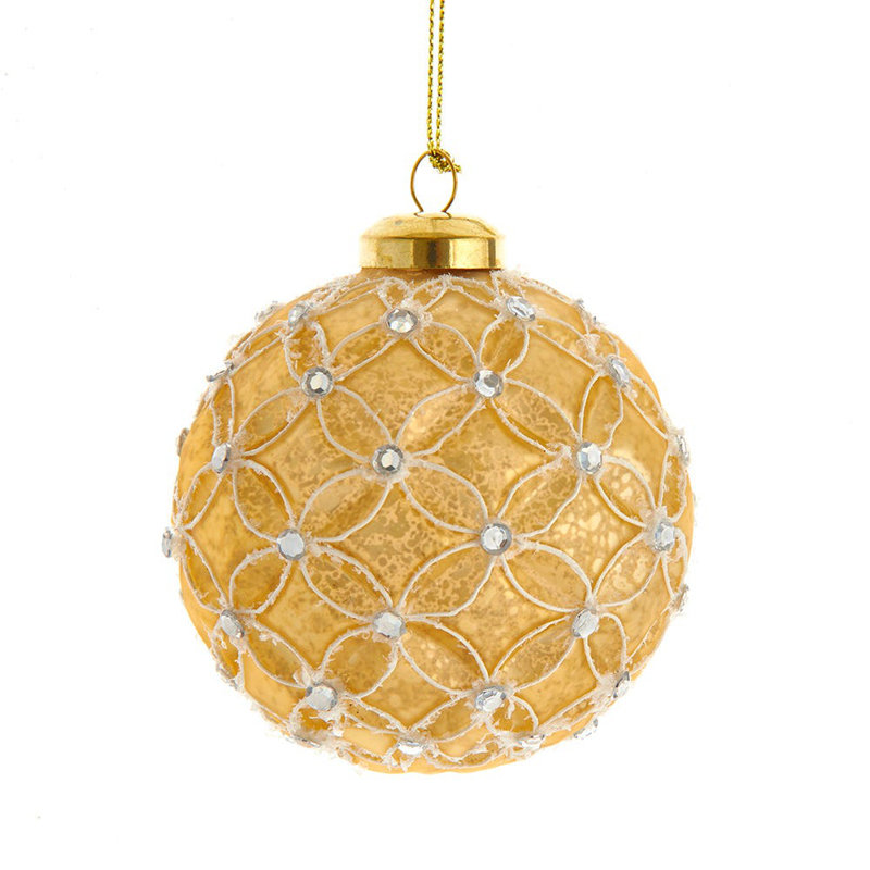 3.15'' Geometric Glass Ball Ornament