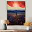 «Red Sky Blue Mountains Red Poppies - Meadow», reproduction d'art murale-559628136-559628134