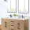 Comptoir de meuble-lavabo double 60 po avec trous pour robinet de lavabo Arbios