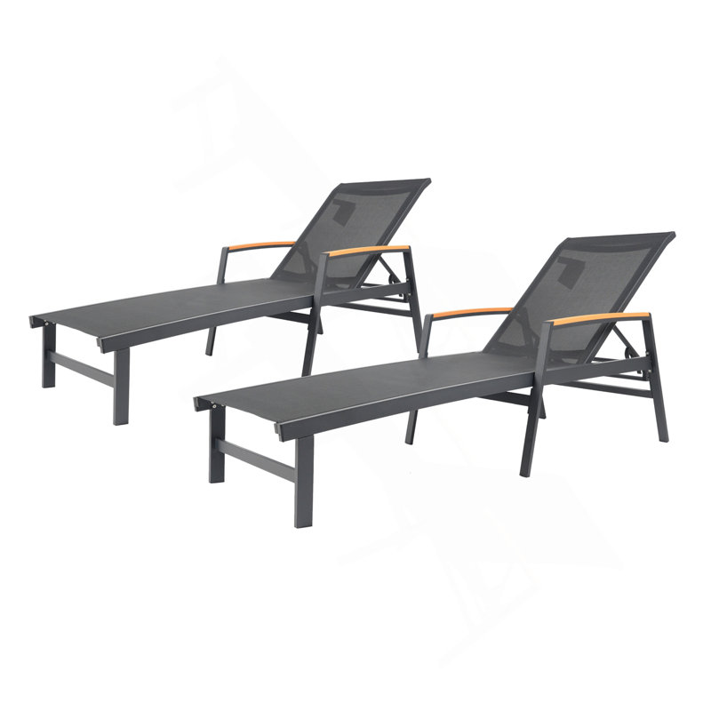 Chaise longue Oaxton, Noir