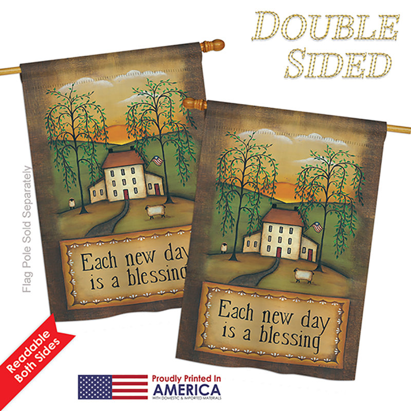 Polyester à 2 côtés 40 x 28 po drapeau maison