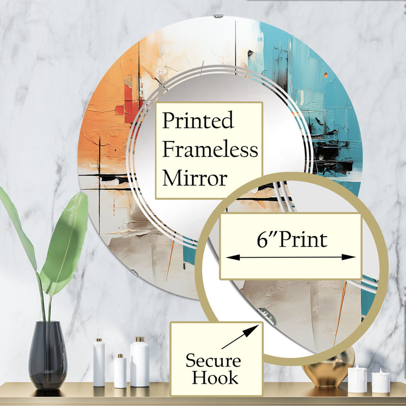 Shermann - Miroir mural moderne rond, 32 po x 32 po