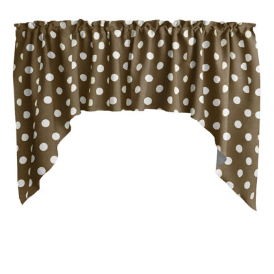 Cotton Blend Polka Dots Swag Window Valance
