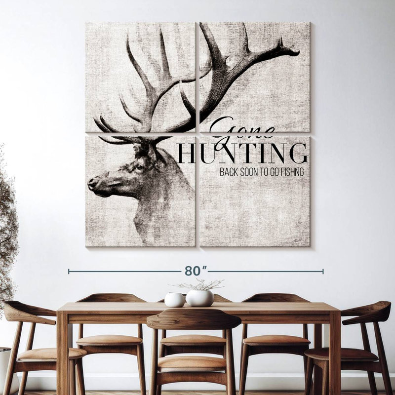 Brampt Gone Hunting And Fishing, 74" H x 74" W