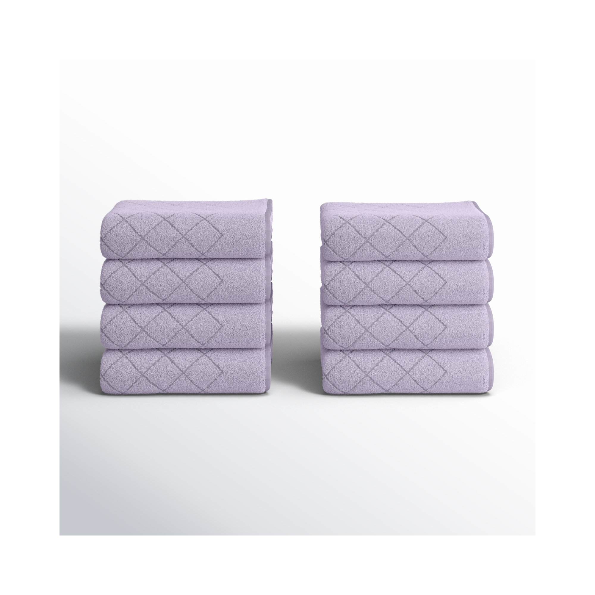 Estevan Geometric Turkish Cotton Wash Towels, Lilac