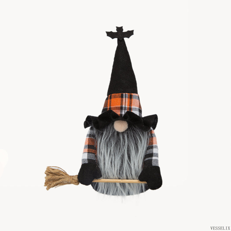 Ensemble de 2 décorations de gnome d'Halloween, H 10,6 po