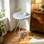 Table d'appoint / table de bout en céramique, support à plante rétro pour l'intérieur et l'extérieur, table d'appoint ronde pour patio, balcon, salon