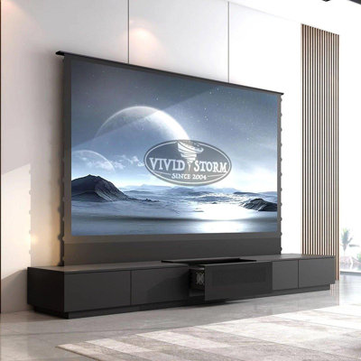 120inch VIVIDSTORM Motorised Laser TV Cabinet Monte Carlo with black colour