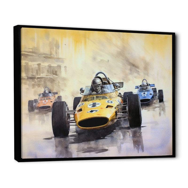 Formule rétro Speedway Rush rétro, H 12 po x l 20 po x P 1 po, Cadre flottant noir
