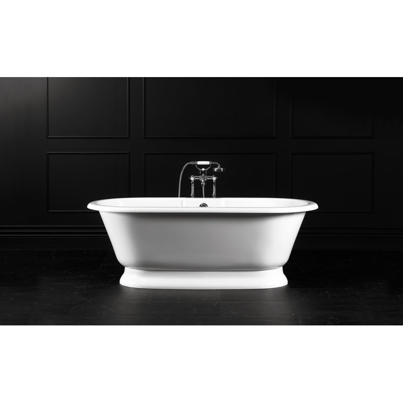 York 68.5" x 31.25" Freestanding Soaking Bathtub, Gloss White