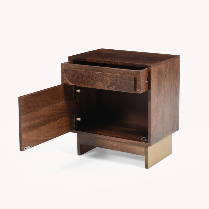 Daley Contemporary Charm Mango Wood Nightstand
