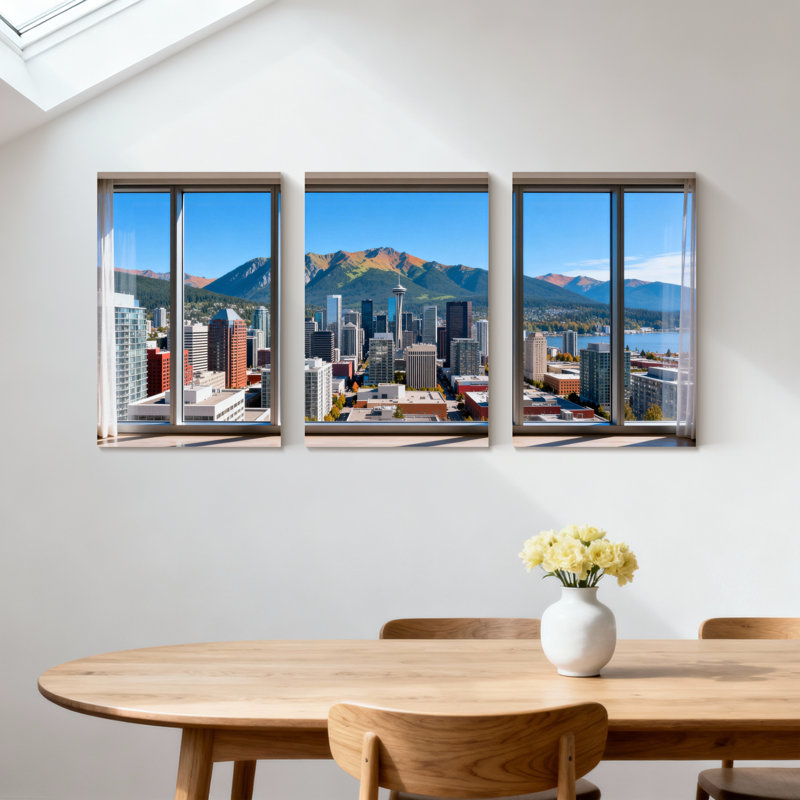 Scénario et paysages urbains, H 36 po x l 72 po