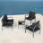 Steel Frame Patio Furniture Set with 2 Chairs 1 Loveseat & Tempered Glass Coffee Table - 4-Piece Outdoor Conversation Set with Teslin Cloth Cushions for Backyard Garden or Patio-101419783