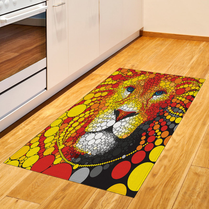 Fractal Yellow Area Rug, Rectangle 2'7" x 5'